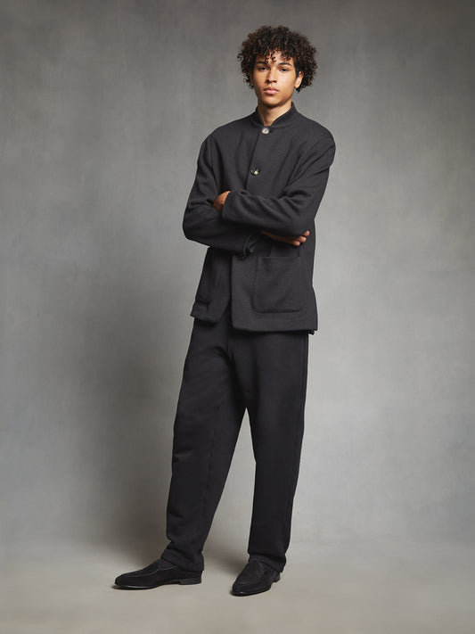 Black Organic Cotton Straight-Leg Sweatpants