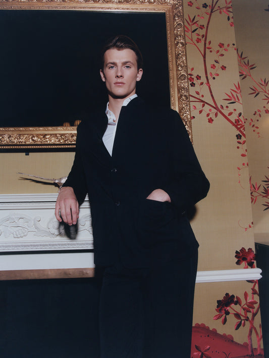 Black Tencel Nehru Jacket