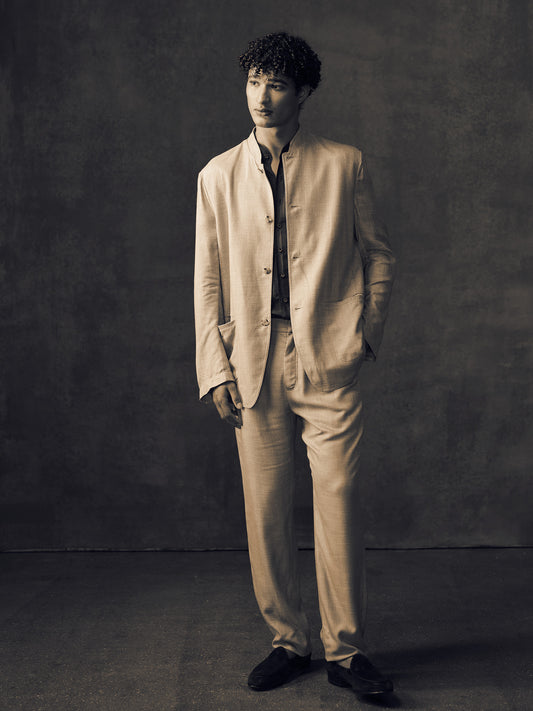 Gold Bamboo Elastic Waist Trousers