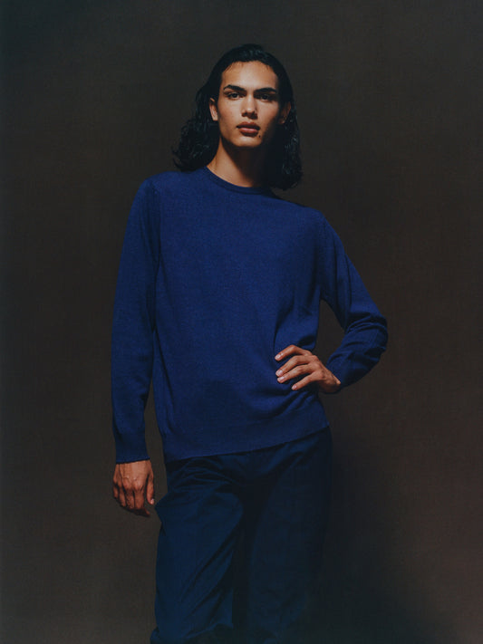 Purple 100% Cashmere Crewneck Sweater