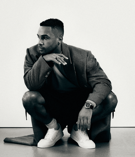 Lucien Laviscount wearing Heron's Ghyll