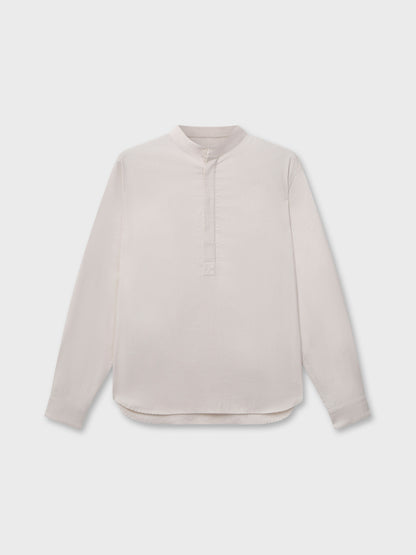 Cream Brushed Cotton Popover Shirt