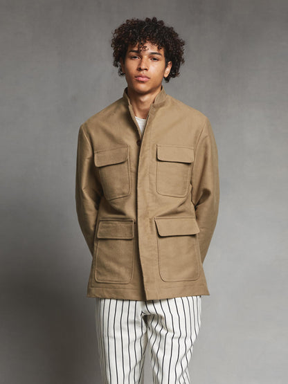 Beige Moleskin Field Jacket