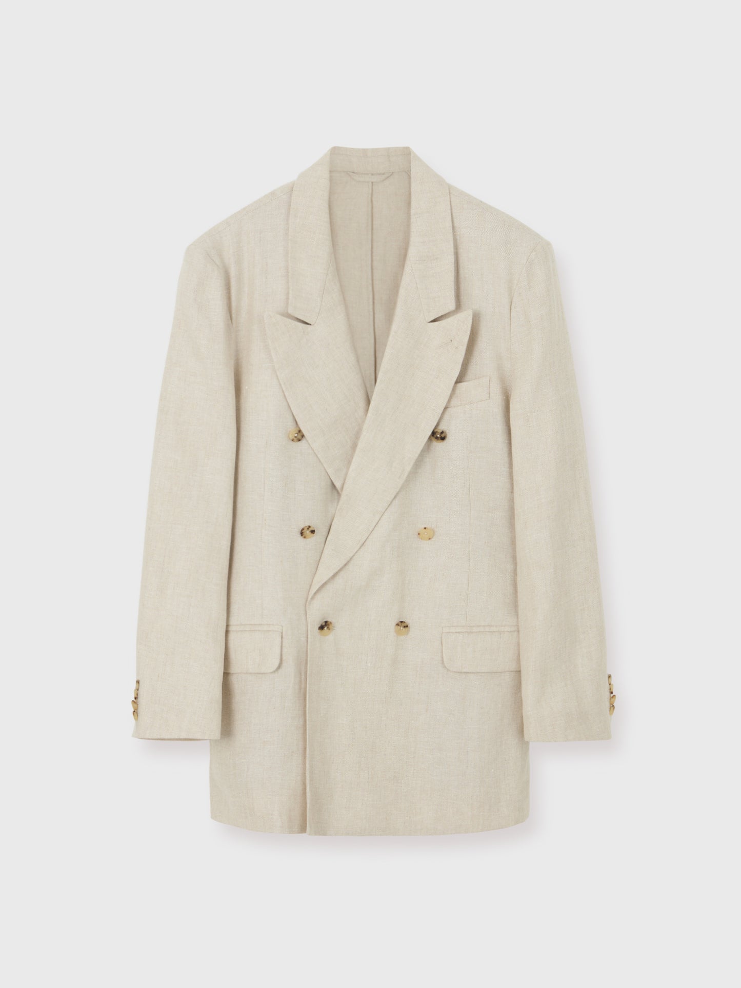 Beige Avalon Double Breasted Linen Suit