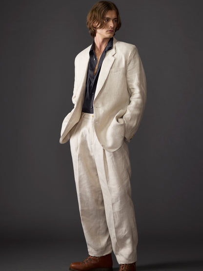 Beige Avalon Relaxed Linen Suit