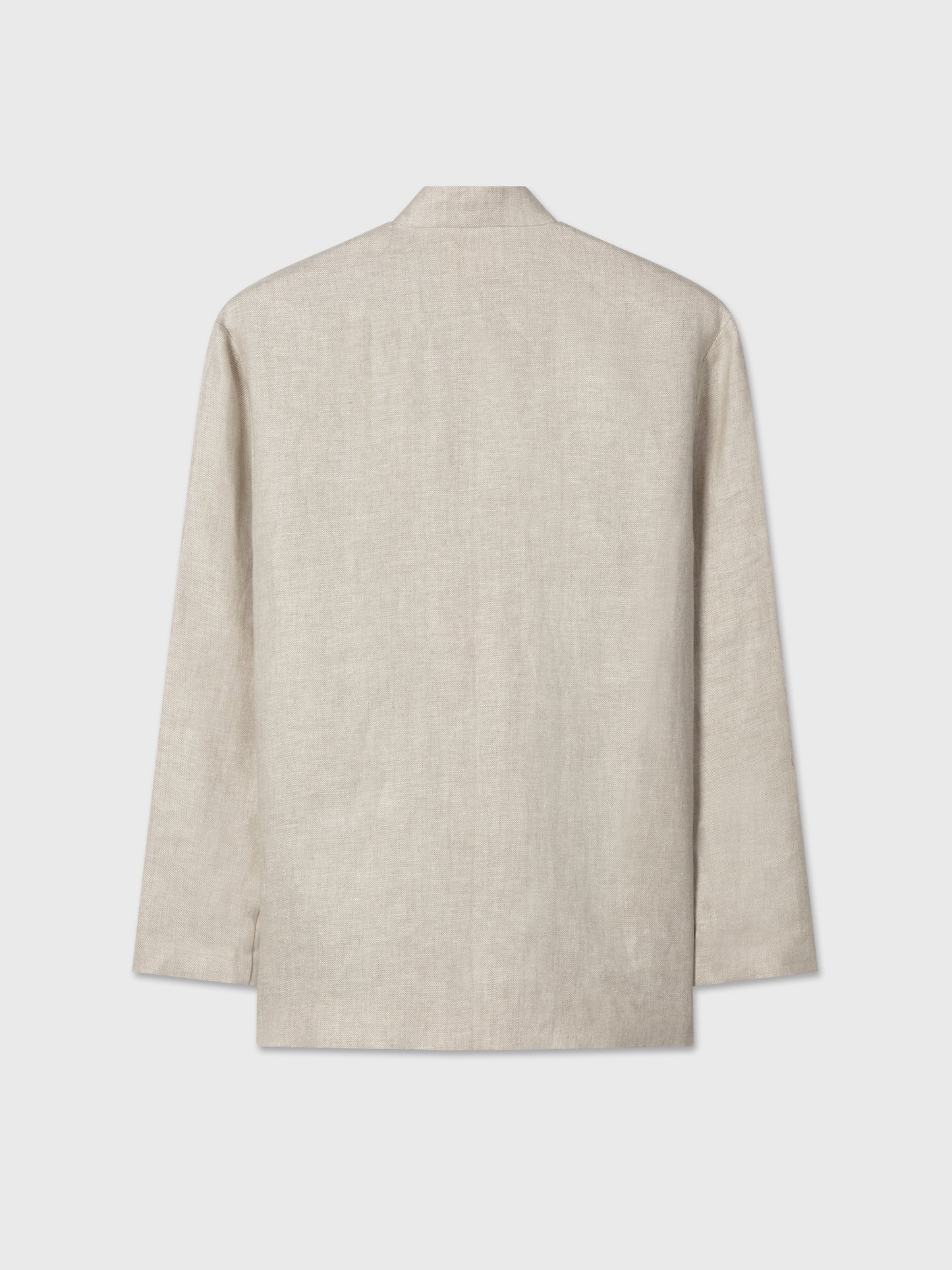 Beige Textured Linen Nehru Jacket