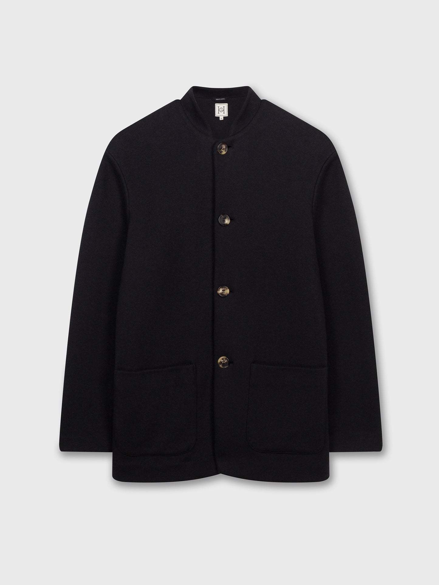 Black Cashmere-Cotton Unstructured Jacket