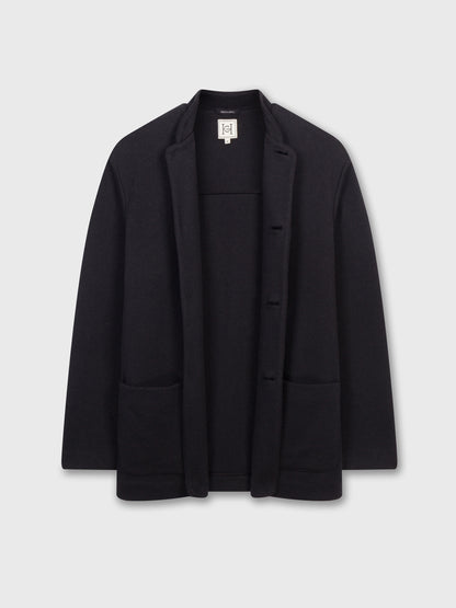 Black Cashmere-Cotton Unstructured Jacket