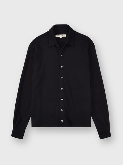 Black Merino Knit Shirt