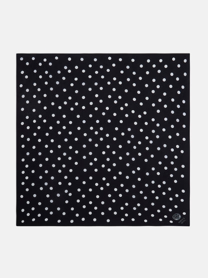 Black and White Spot Silk Neckerchief