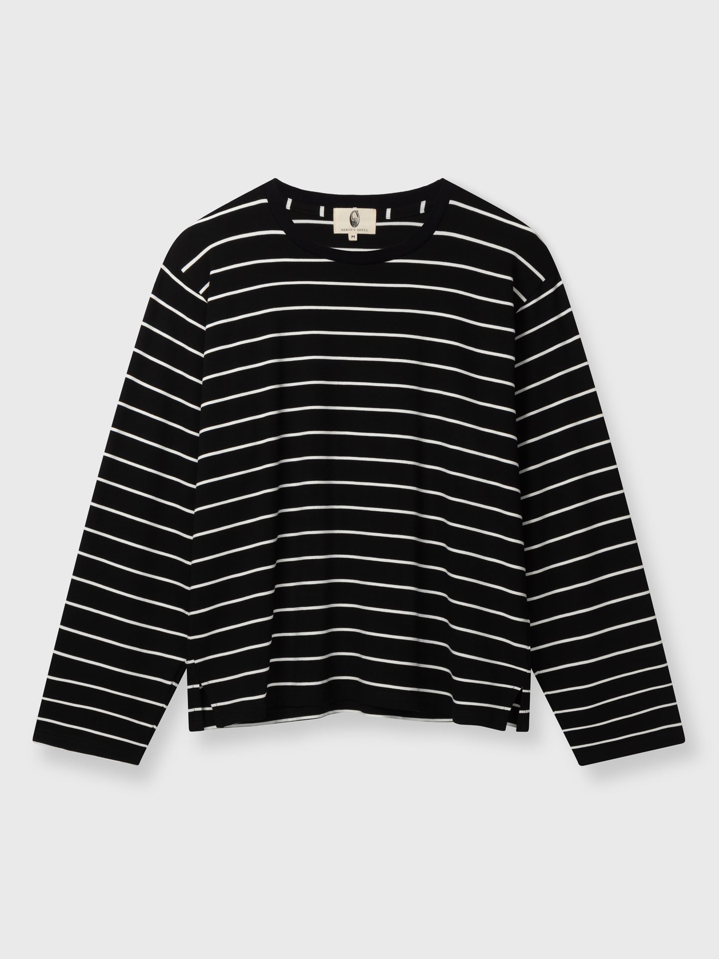 Black and White Striped Long Sleeve T-Shirt