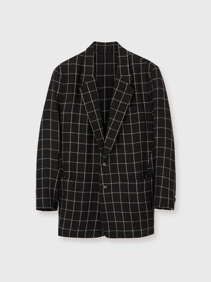 Black Windowpane Avalon Irish Linen Blazer