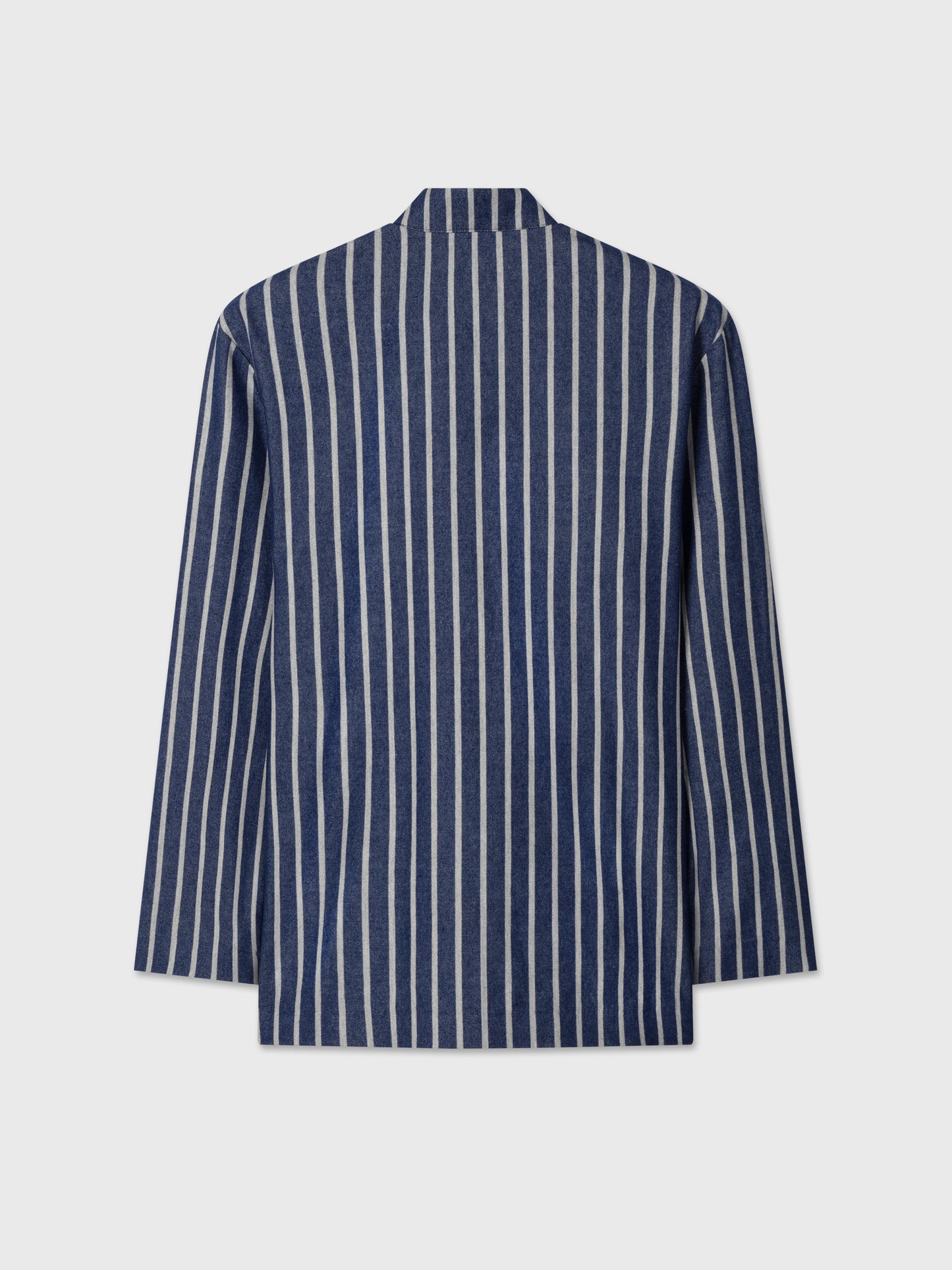 Navy and White Striped Nehru Jacket