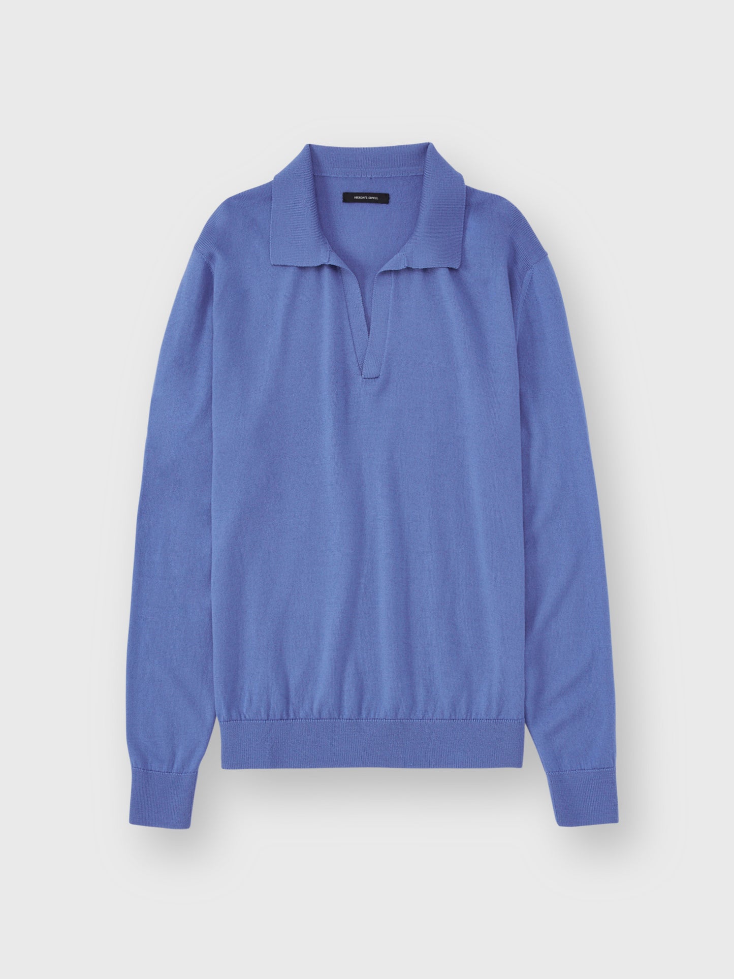 Cornflower Blue Merino Knit Polo Shirt