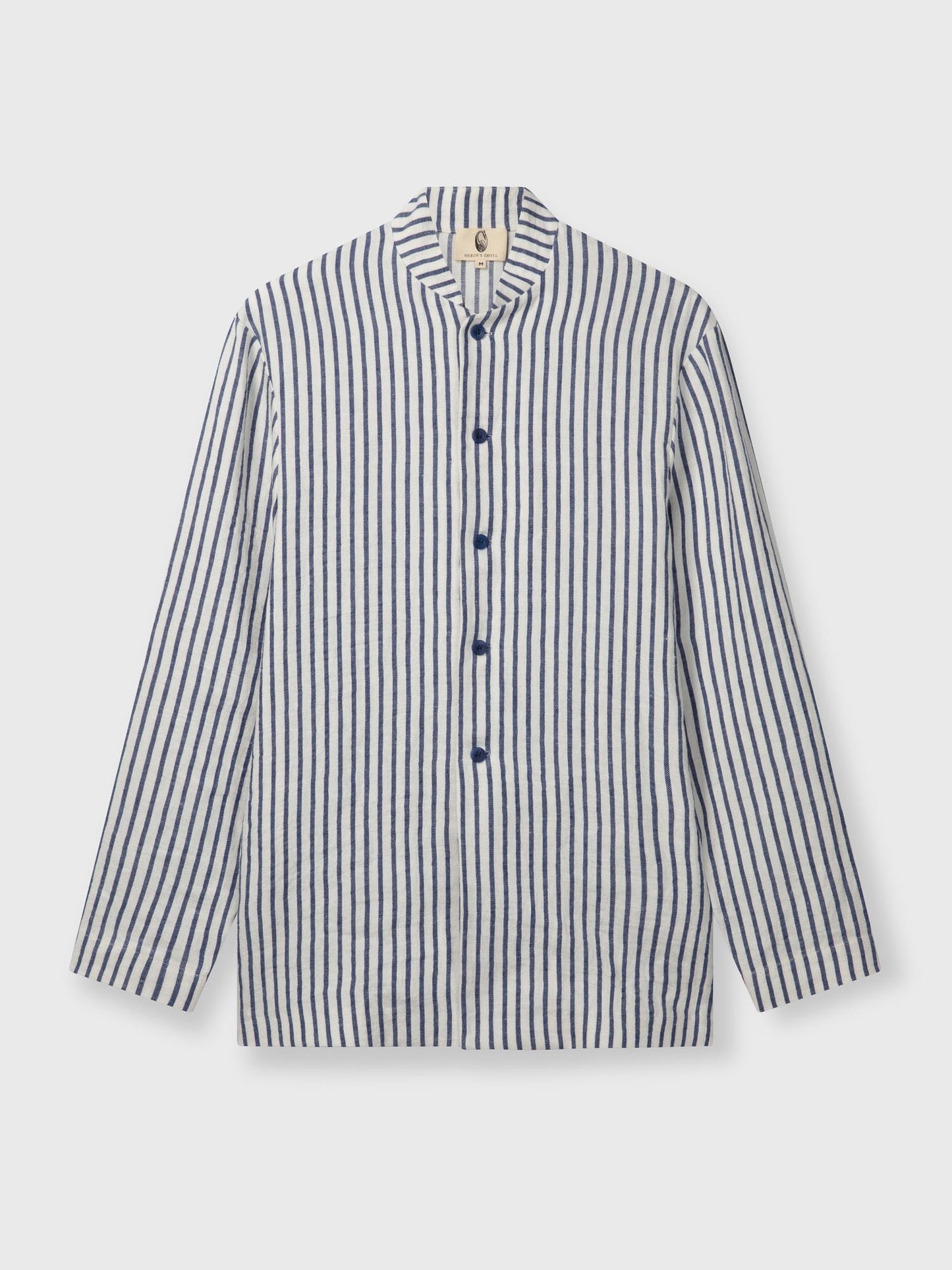 White and Blue Striped Linen Nehru Jacket