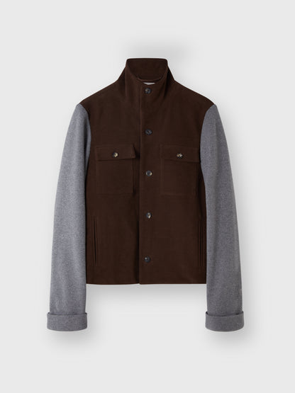 Brown Funnel Neck Jacket