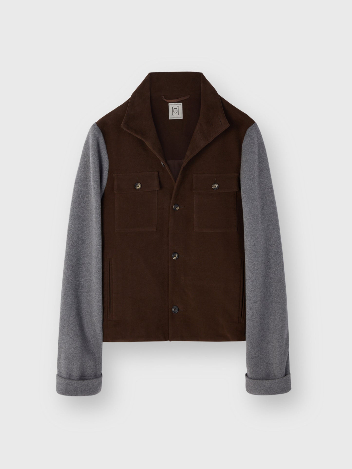 Brown Funnel Neck Jacket