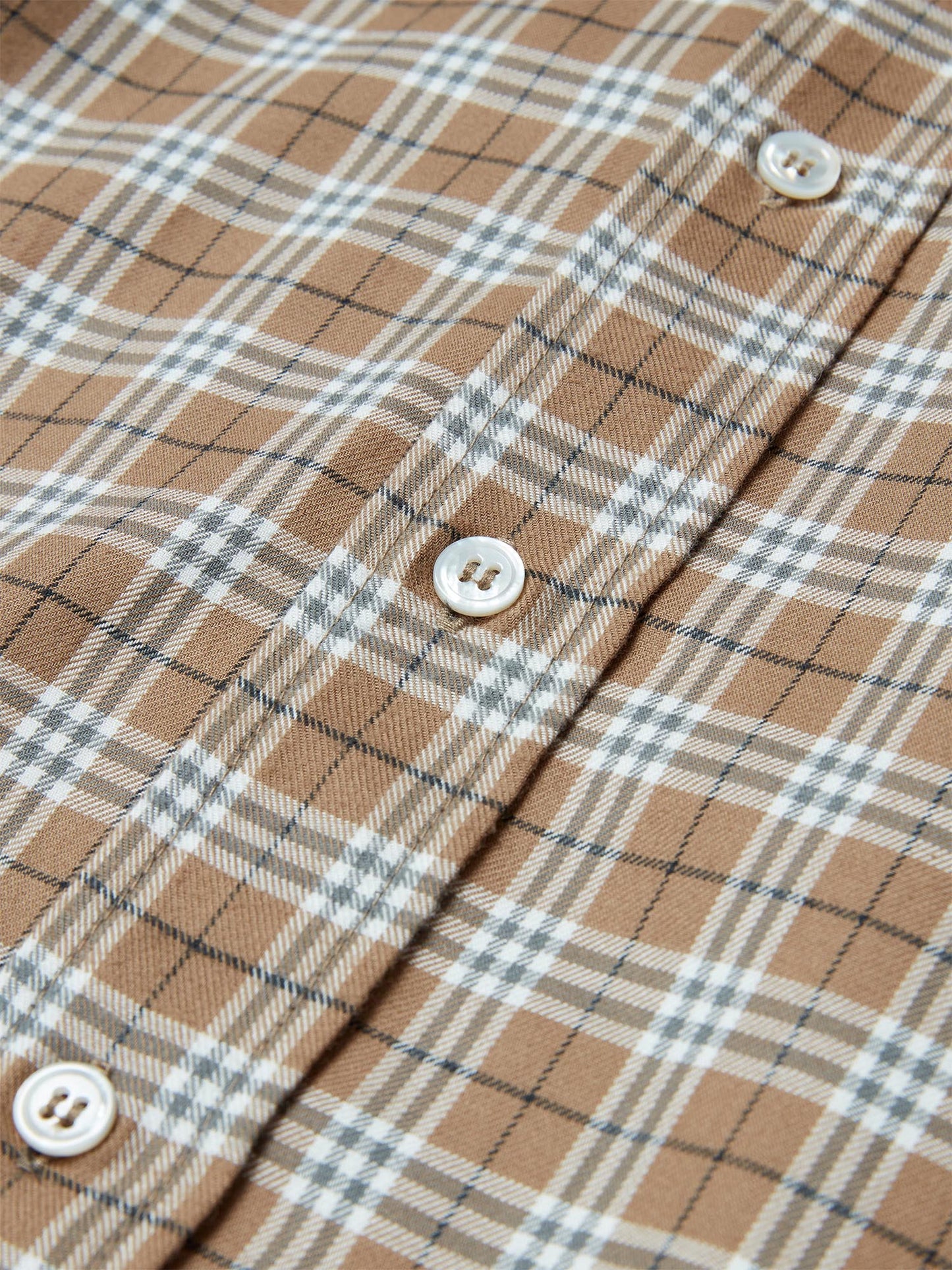 Brown Check Detachable Collar Shirt