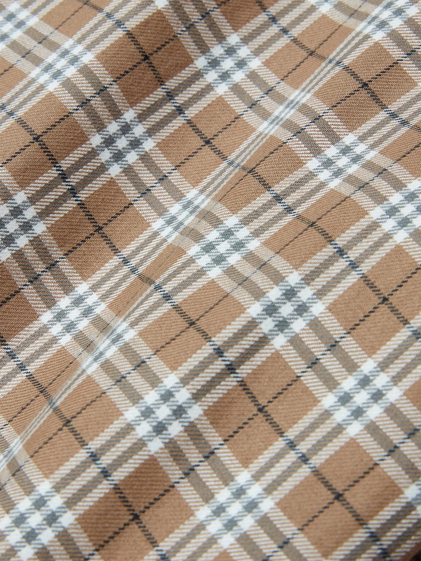 Brown Check Detachable Collar Shirt