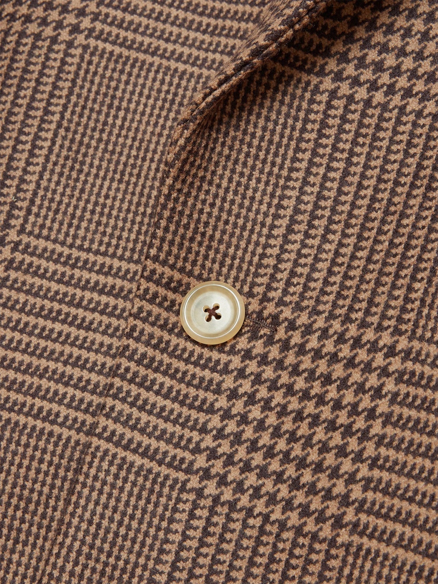 Brown Check Double Breasted Wool Overcoat