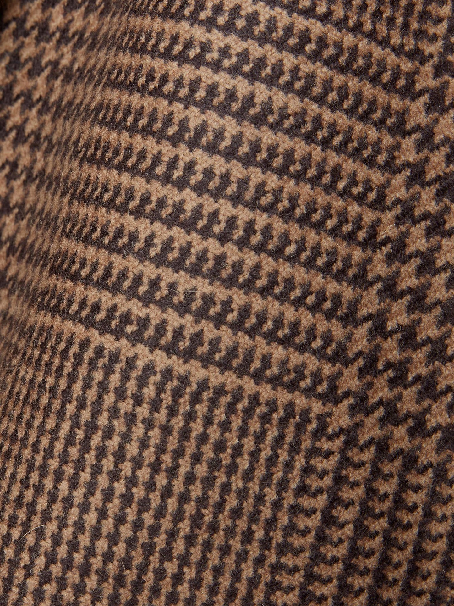 Brown Check Double Breasted Wool Overcoat