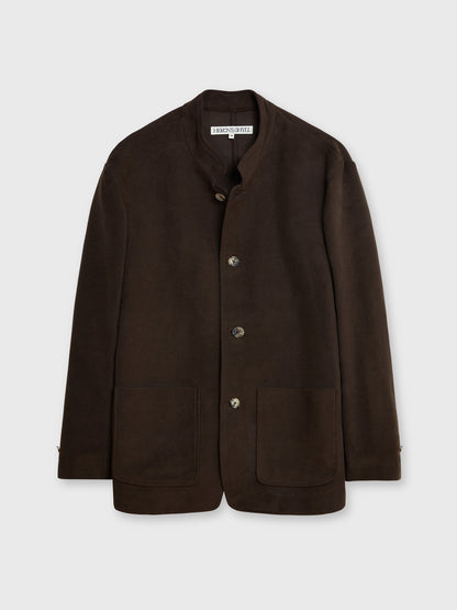 Brown Moleskin Nehru Jacket