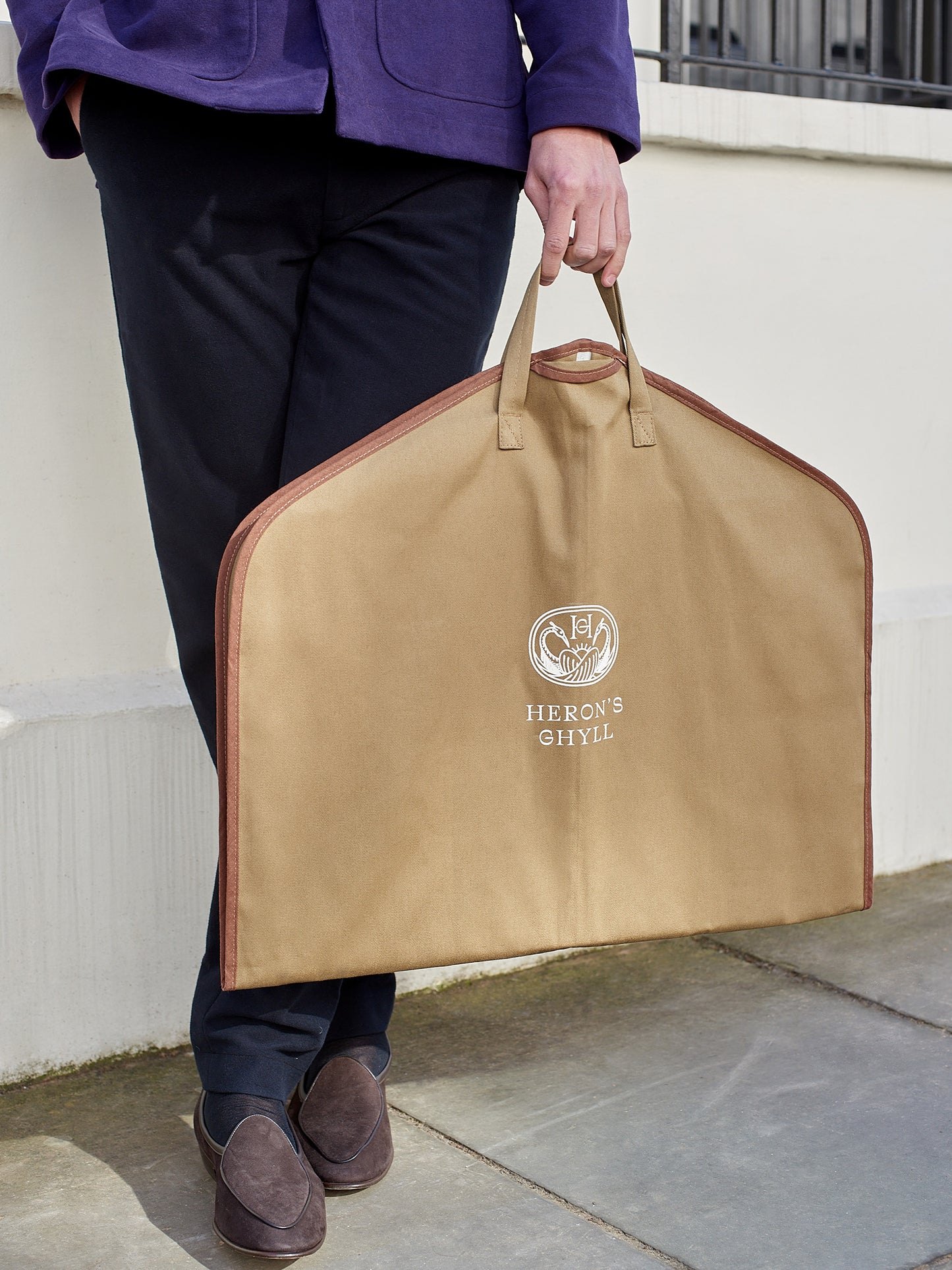 Brown Trimmed Garment Bag - Not For Sale