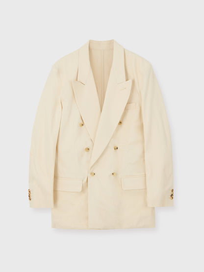 Cream Denim Avalon Double Breasted Blazer