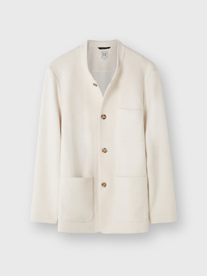 Cream Cashmere-Cotton Unstructured Jacket