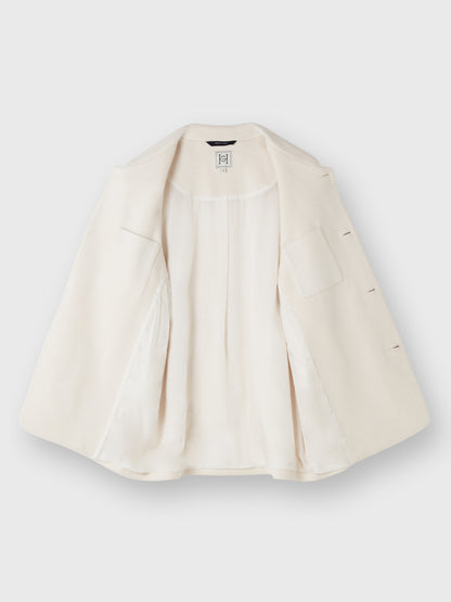 Cream Cashmere-Cotton Unstructured Jacket