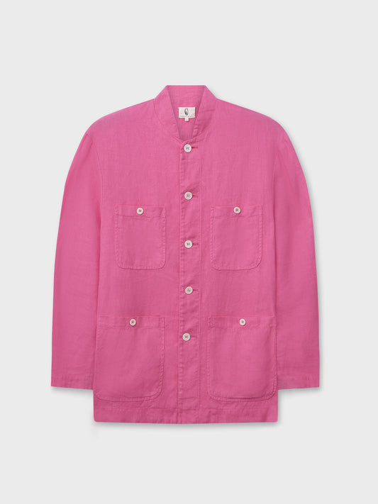 Fuchsia Linen Travel Jacket