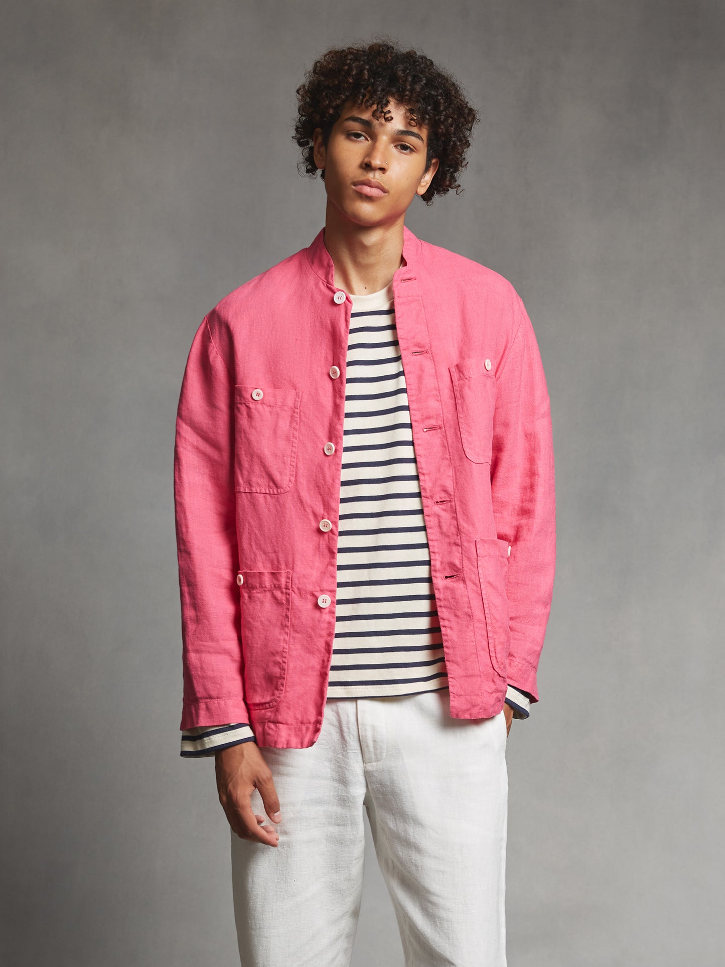 Fuchsia Linen Travel Jacket