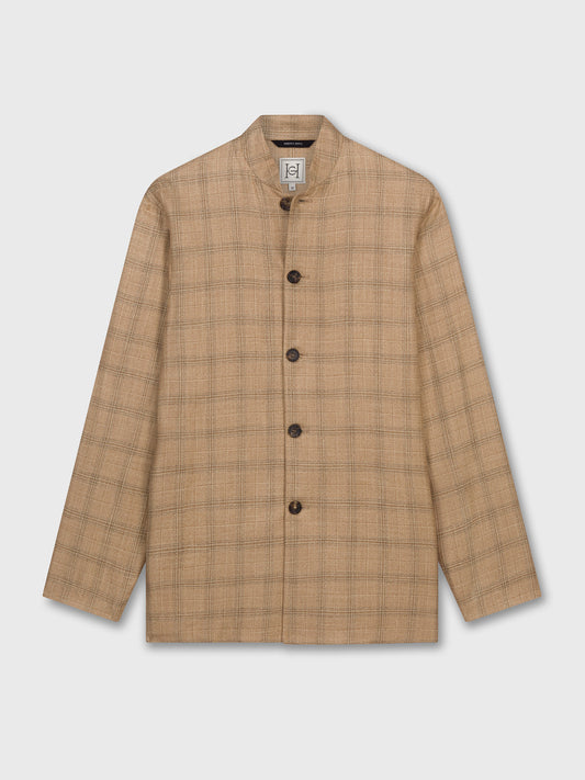 Gold Check Bamboo Nehru Jacket