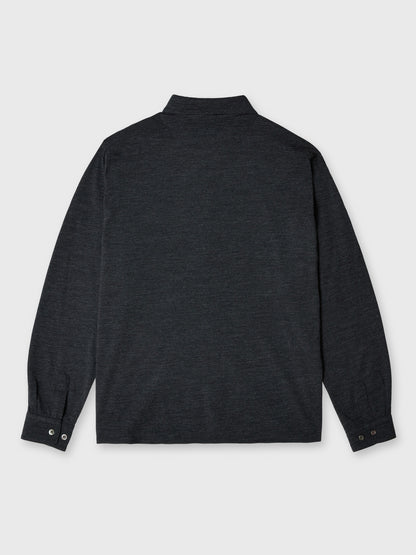 Grey Extrafine Merino Knitted Shirt