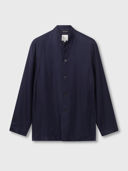 Navy Bamboo Nehru Jacket