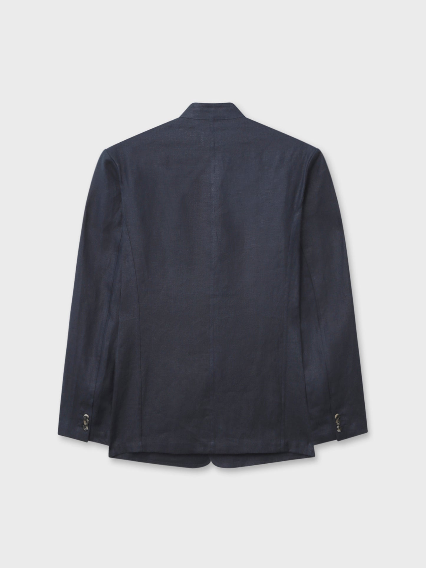 Navy Relaxed Linen Nehru Jacket