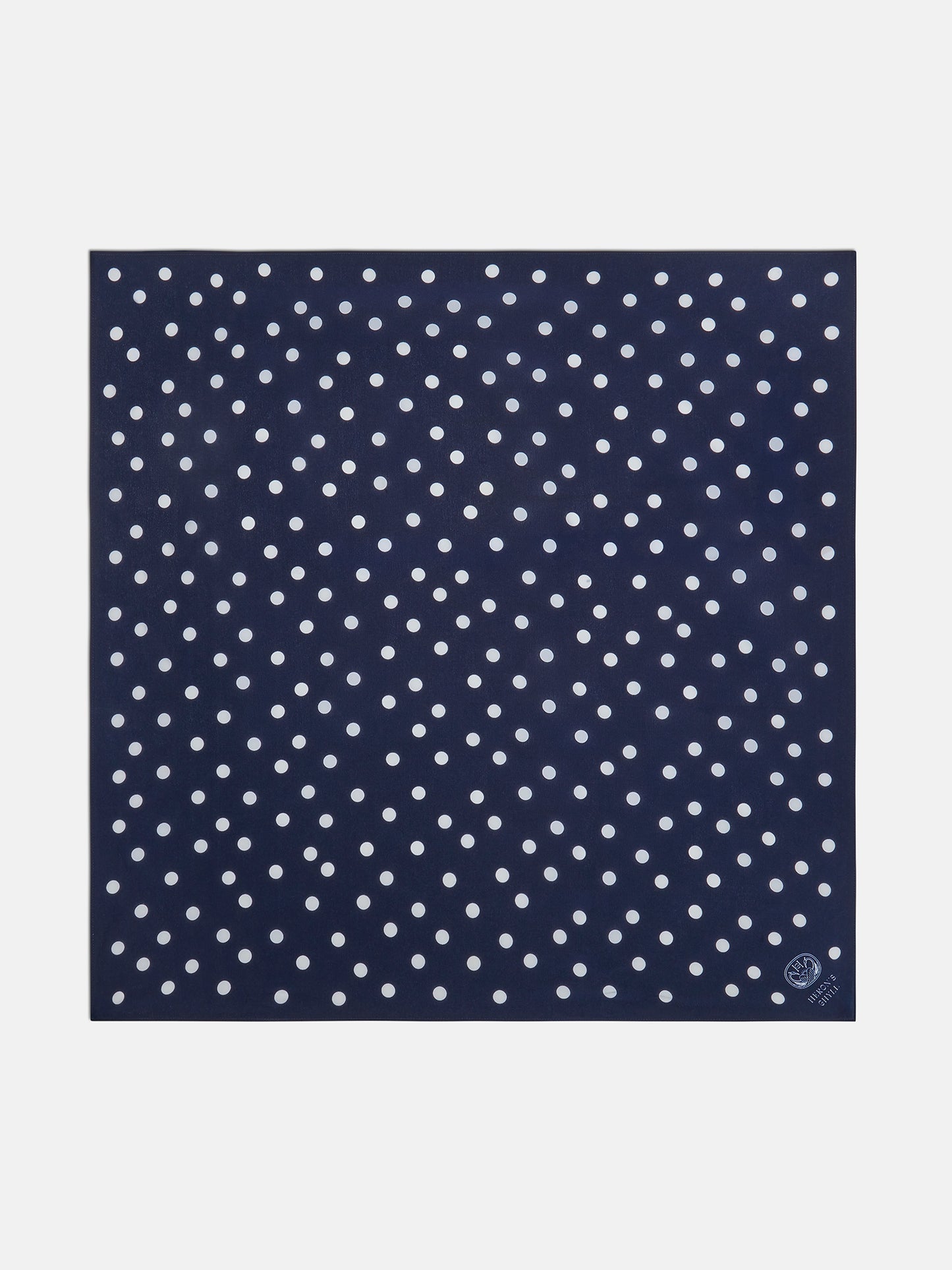 Navy and White Spot Silk Neckerchief