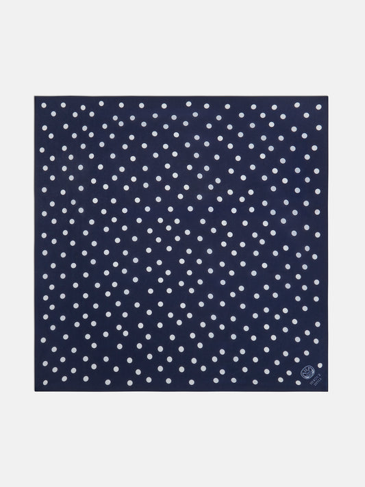 Navy and White Spot Silk Neckerchief