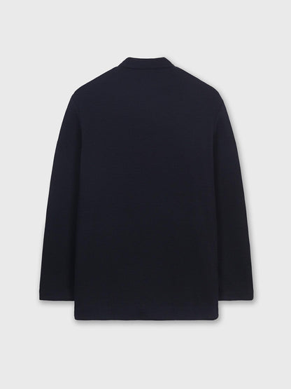 Navy Wool Unstructured Jacket