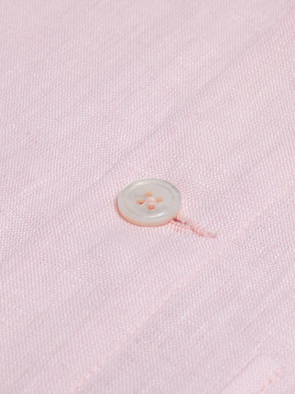 Pink Linen Patch Pocket Overshirt