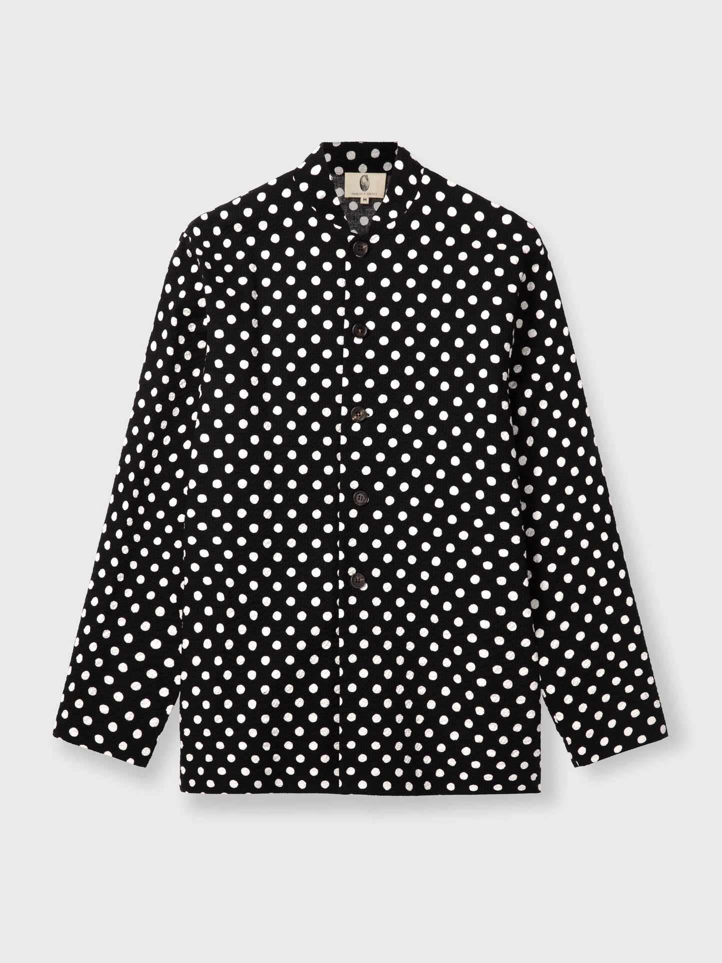 Black Polka Dot Mandarin Suit