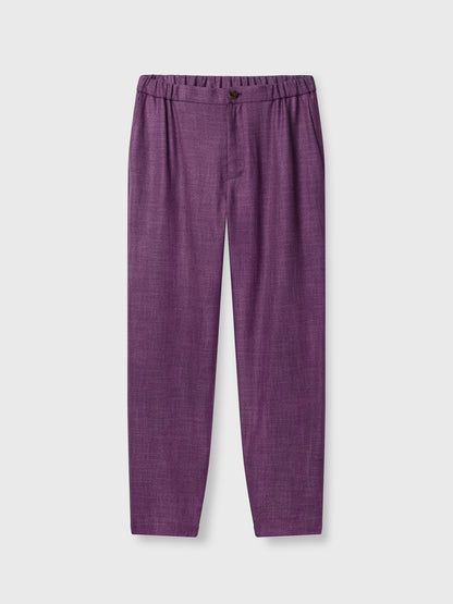 Purple Bamboo Elastic Waist Trousers