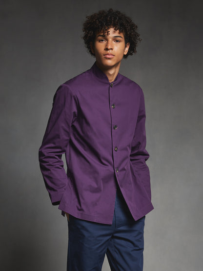 Purple Cotton Nehru Jacket