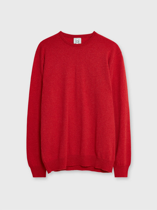 Red 100% Cashmere Crewneck Sweater