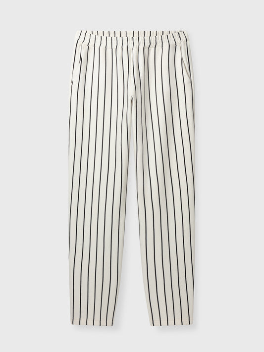 White and Black Striped Organic Cotton Sweatpants