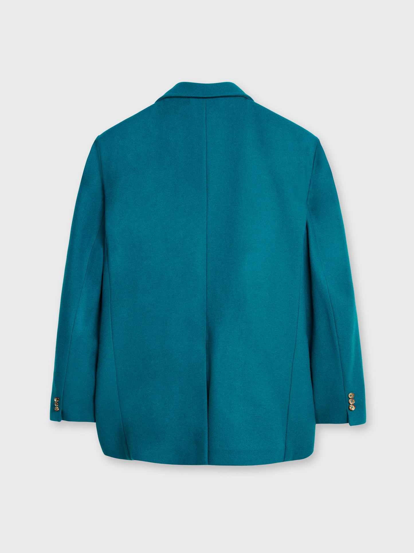 Teal Blue Melton Wool Blazer