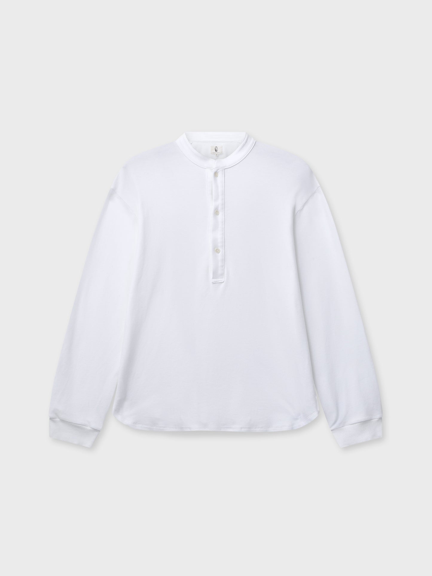 White Cotton Long Sleeve Polo Shirt