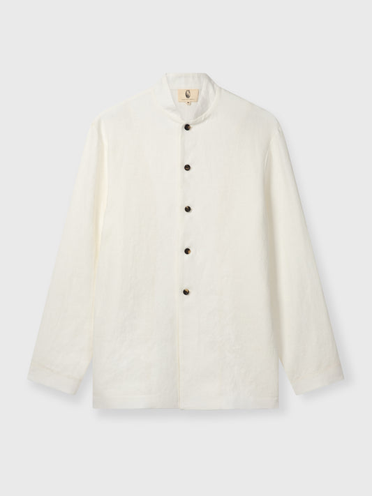 White Linen Nehru Jacket