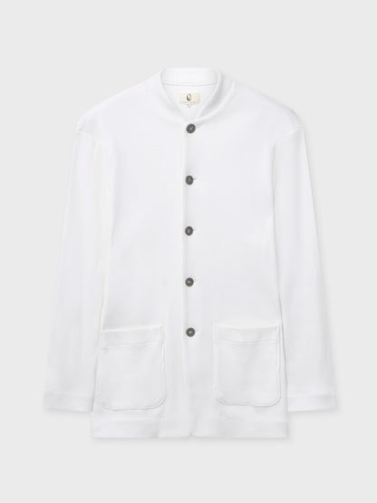 White Ribbed Unstructured Jacket