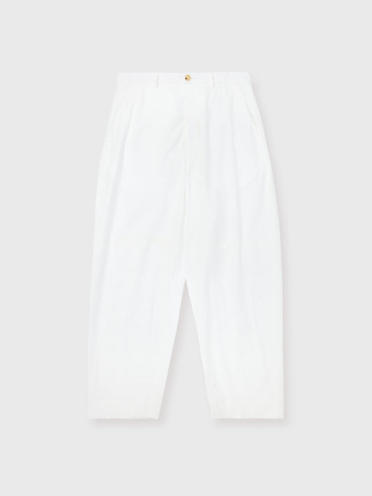 White Seersucker Baggy Trousers